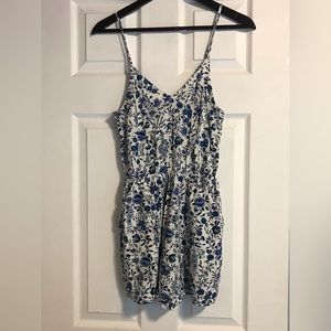 Blue Floral Romper. Size 4
